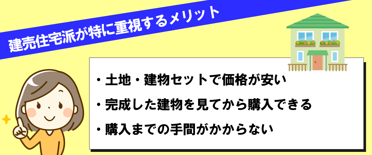 建売住宅派が特に重視する3つのメリット