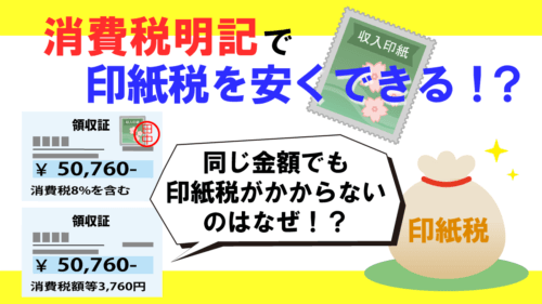 消費税明記で印紙税を安くできる！？同じ金額でも印紙税がかからないのはなぜ！？