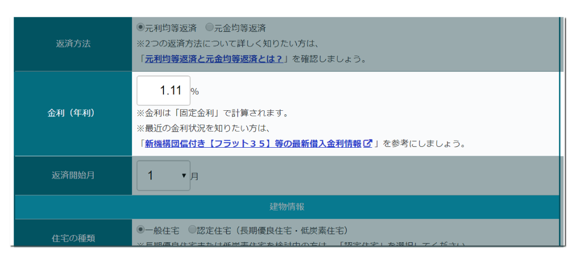 住宅ローン控除シミュレーションツール（源泉徴収票から計算）の金利[年利]（％）